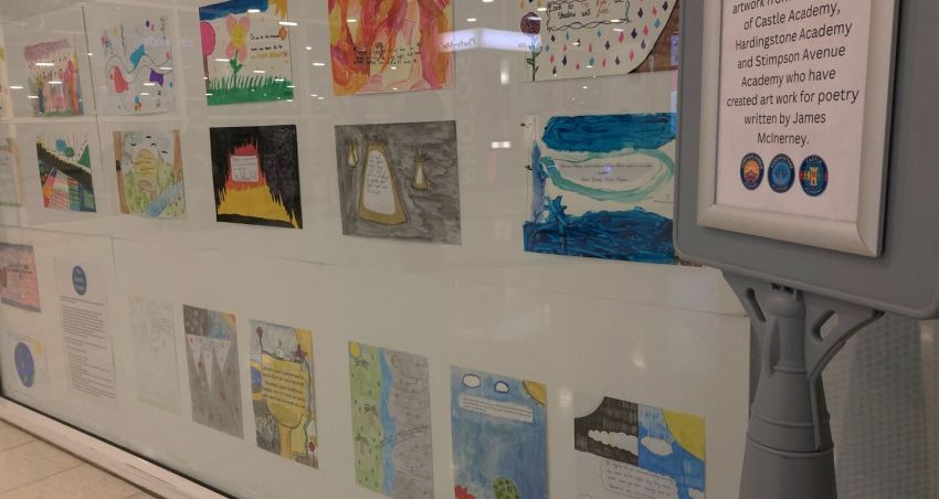 Pupils' artwork on display to shoppers for World Mental Health Day